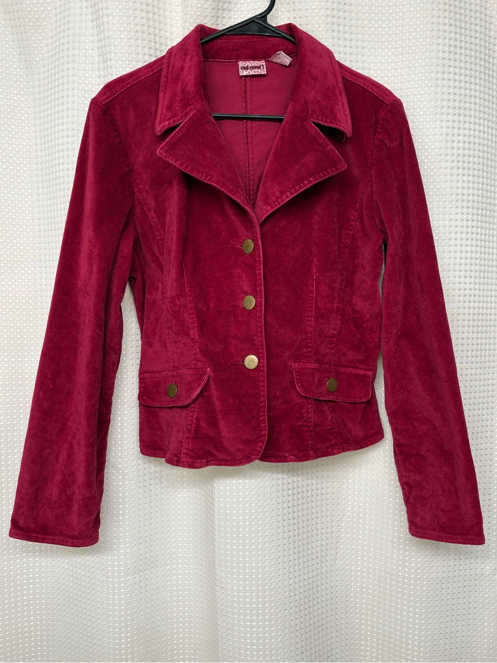 Red Rover Y2K Raspberry Velvet Fitted Blazer Jacket